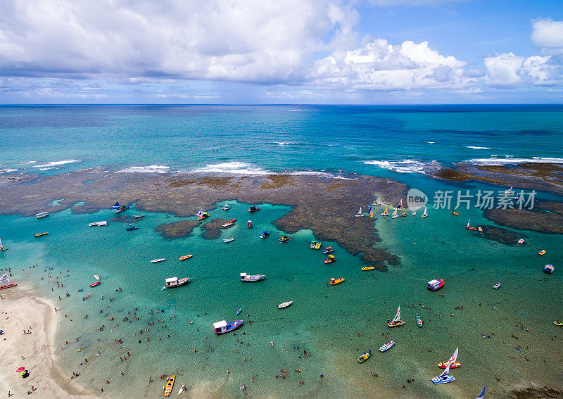 Porto de Galinhas鸟瞰图位于巴西伯南布哥州